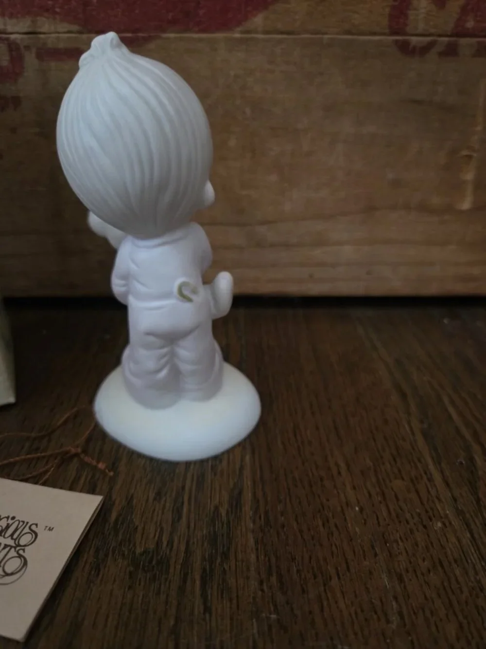 1978 Precious Moments Figurine “Jesus Loves Me” Girl With Bear  E-1372B